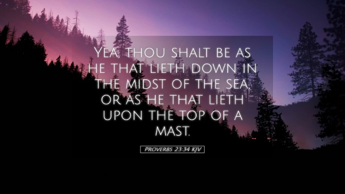 Picture 05 - Proverbs 23:34 KJV Desktop Wallpaper - Yea, thou shalt be as he that lieth down in the - Desktop Bible Verse Wallpaper