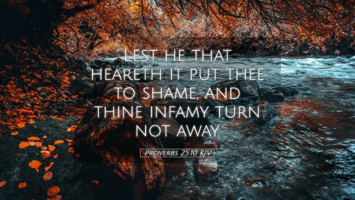Picture 05 - Proverbs 25:10 KJV Desktop Wallpaper - Lest he that heareth it put thee to shame, and - Desktop Bible Verse Wallpaper
