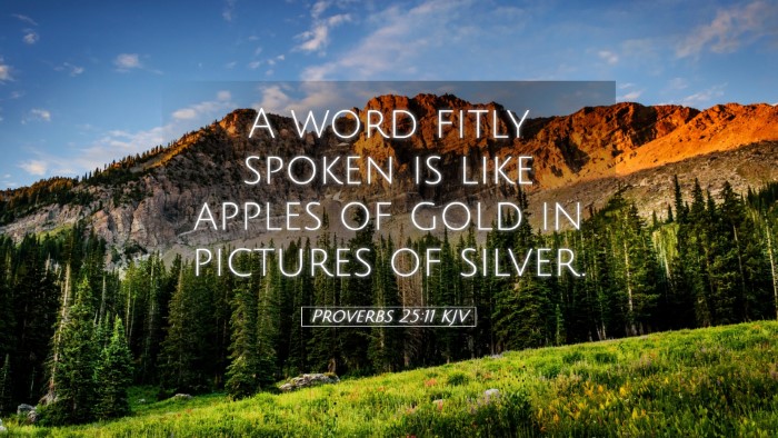 Picture 05 - Proverbs 25:11 KJV Desktop Wallpaper - A word fitly spoken is like apples of gold in - Desktop Bible Verse Wallpaper