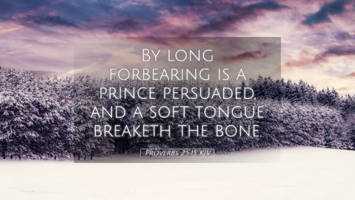 Picture 05 - Proverbs 25:15 KJV Desktop Wallpaper - By long forbearing is a prince persuaded, and a - Desktop Bible Verse Wallpaper