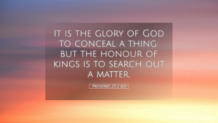 Picture 05 - Proverbs 25:2 KJV Desktop Wallpaper - It is the glory of God to conceal a thing: but - Desktop Bible Verse Wallpaper
