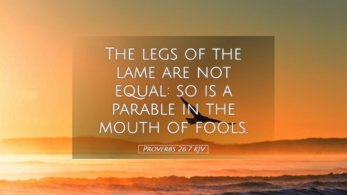 Picture 05 - Proverbs 26:7 KJV Desktop Wallpaper - The legs of the lame are not equal: so is a - Desktop Bible Verse Wallpaper