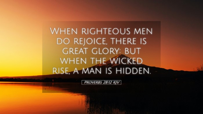 Picture 05 - Proverbs 28:12 KJV Desktop Wallpaper - When righteous men do rejoice, there is great - Desktop Bible Verse Wallpaper