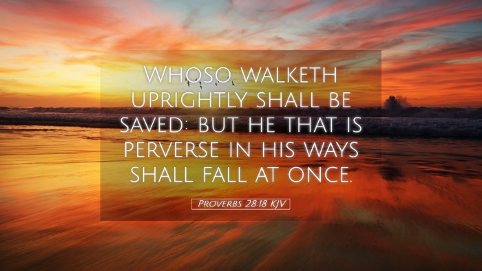 Picture 05 - Proverbs 28:18 KJV Desktop Wallpaper - Whoso walketh uprightly shall be saved: but he - Desktop Bible Verse Wallpaper