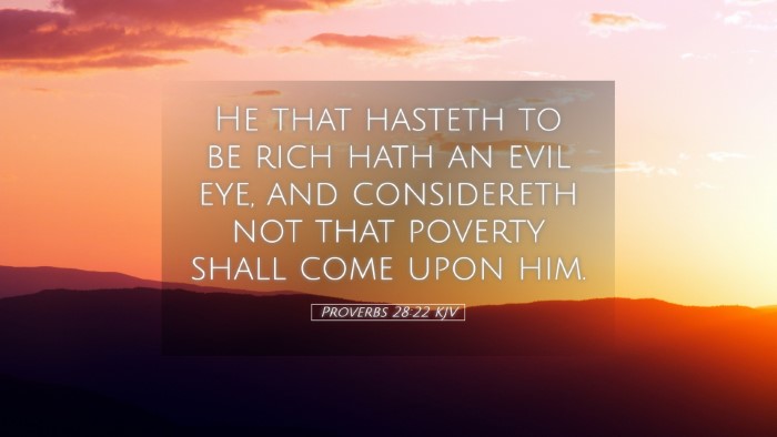 Picture 05 - Proverbs 28:22 KJV Desktop Wallpaper - He that hasteth to be rich hath an evil eye, and - Desktop Bible Verse Wallpaper