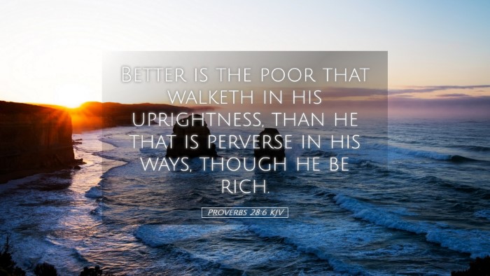 Picture 05 - Proverbs 28:6 KJV Desktop Wallpaper - Better is the poor that walketh in his - Desktop Bible Verse Wallpaper