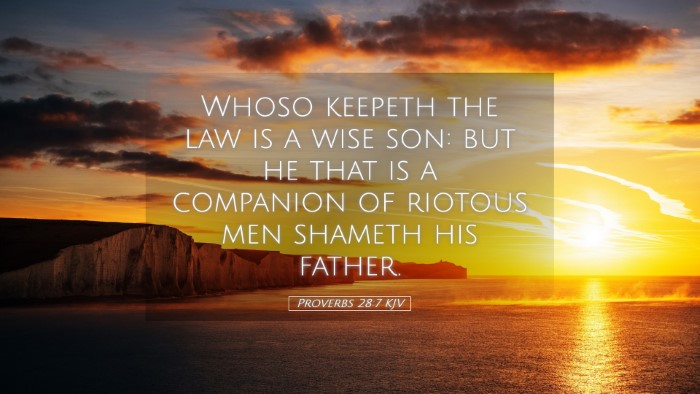 Picture 05 - Proverbs 28:7 KJV Desktop Wallpaper - Whoso keepeth the law is a wise son: but he that - Desktop Bible Verse Wallpaper
