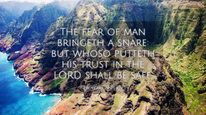 Picture 05 - Proverbs 29:25 KJV Desktop Wallpaper - The fear of man bringeth a snare: but whoso - Desktop Bible Verse Wallpaper