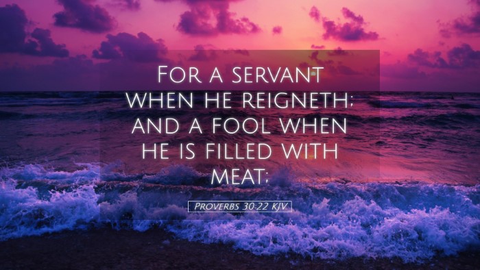 Picture 05 - Proverbs 30:22 KJV Desktop Wallpaper - For a servant when he reigneth; and a fool when - Desktop Bible Verse Wallpaper
