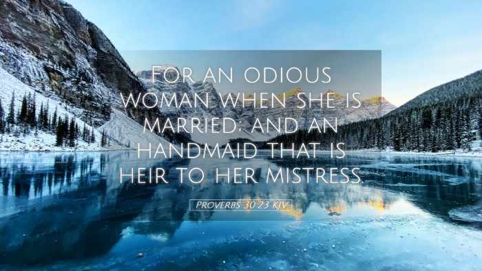 Picture 05 - Proverbs 30:23 KJV Desktop Wallpaper - For an odious woman when she is married; and an - Desktop Bible Verse Wallpaper