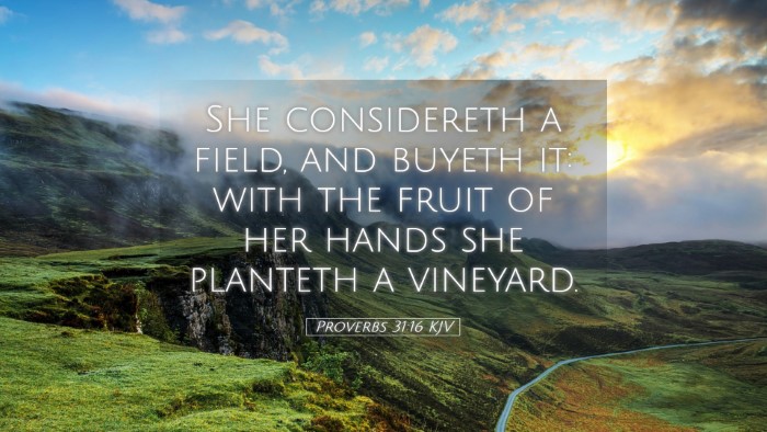 Picture 05 - Proverbs 31:16 KJV Desktop Wallpaper - She considereth a field, and buyeth it: with the - Desktop Bible Verse Wallpaper