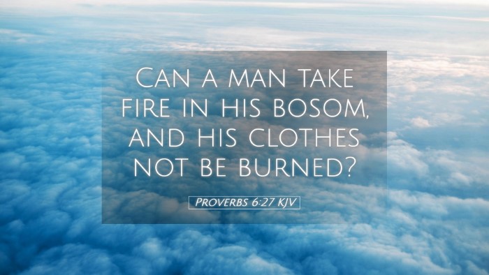 Picture 05 - Proverbs 6:27 KJV Desktop Wallpaper - Can a man take fire in his bosom, and his clothes - Desktop Bible Verse Wallpaper