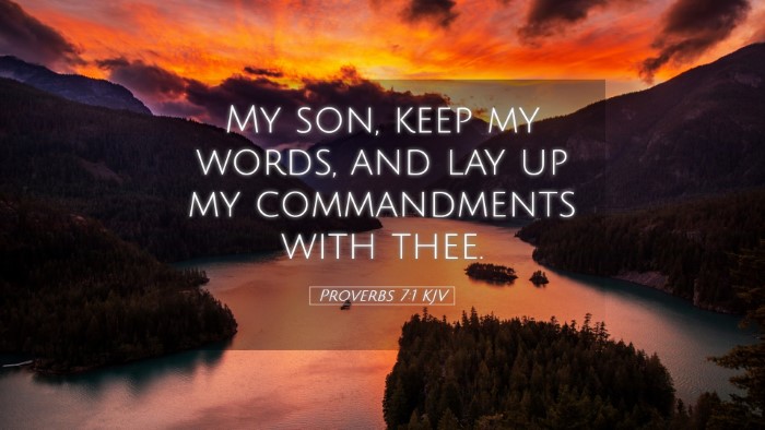 Picture 05 - Proverbs 7:1 KJV Desktop Wallpaper - My son, keep my words, and lay up my commandments - Desktop Bible Verse Wallpaper
