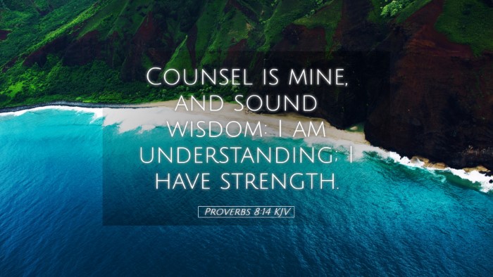 Picture 05 - Proverbs 8:14 KJV Desktop Wallpaper - Counsel is mine, and sound wisdom: I am - Desktop Bible Verse Wallpaper
