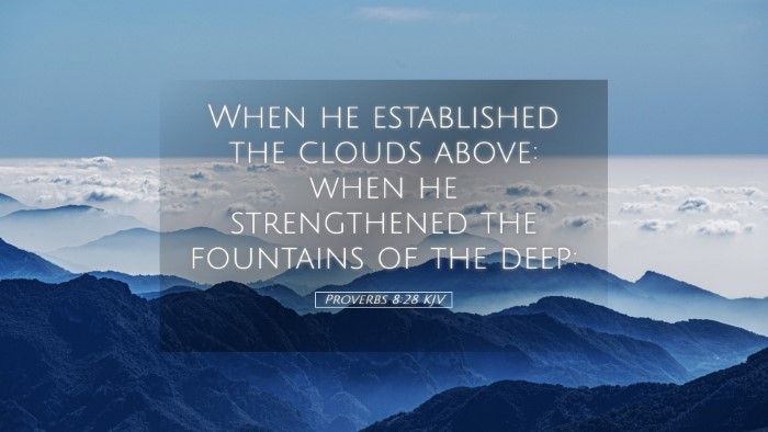Picture 05 - Proverbs 8:28 KJV Desktop Wallpaper - When he established the clouds above: when he - Desktop Bible Verse Wallpaper