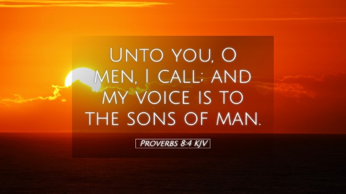 Picture 05 - Proverbs 8:4 KJV Desktop Wallpaper - Unto you, O men, I call; and my voice is to the - Desktop Bible Verse Wallpaper