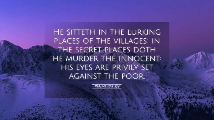 Picture 05 - Psalms 10:8 KJV Desktop Wallpaper - He sitteth in the lurking places of the villages: - Desktop Bible Verse Wallpaper