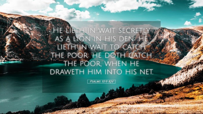 Picture 05 - Psalms 10:9 KJV Desktop Wallpaper - He lieth in wait secretly as a lion in his den: - Desktop Bible Verse Wallpaper
