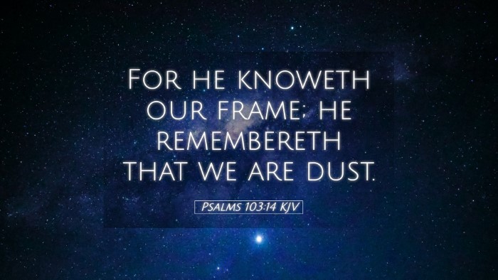 Picture 05 - Psalms 103:14 KJV Desktop Wallpaper - For he knoweth our frame; he remembereth that we - Desktop Bible Verse Wallpaper