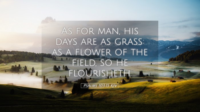 Picture 05 - Psalms 103:15 KJV Desktop Wallpaper - As for man, his days are as grass: as a flower of - Desktop Bible Verse Wallpaper