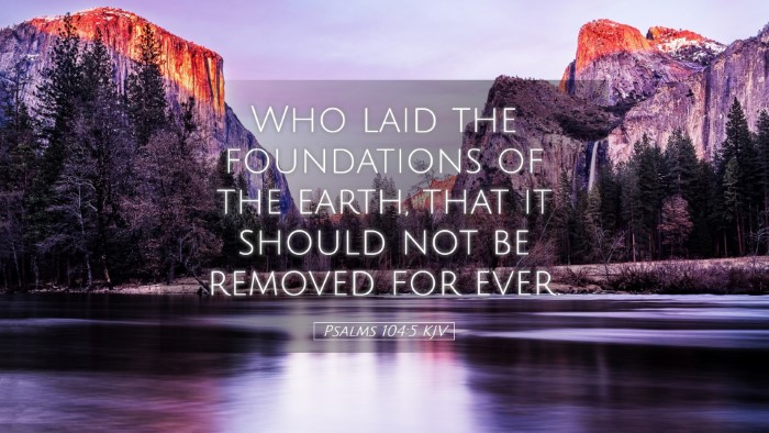Picture 05 - Psalms 104:5 KJV Desktop Wallpaper - Who laid the foundations of the earth, that it - Desktop Bible Verse Wallpaper