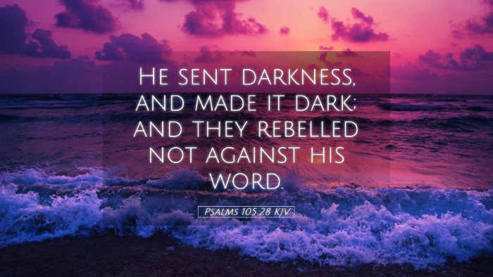 Picture 05 - Psalms 105:28 KJV Desktop Wallpaper - He sent darkness, and made it dark; and they - Desktop Bible Verse Wallpaper