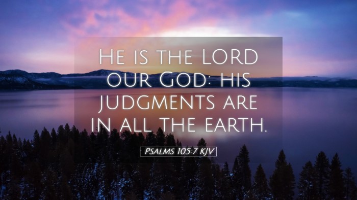 Picture 05 - Psalms 105:7 KJV Desktop Wallpaper - He is the LORD our God: his judgments are in all - Desktop Bible Verse Wallpaper