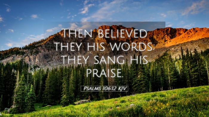Picture 05 - Psalms 106:12 KJV Desktop Wallpaper - Then believed they his words; they sang his - Desktop Bible Verse Wallpaper