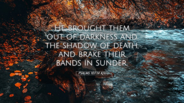 Picture 05 - Psalms 107:14 KJV Desktop Wallpaper - He brought them out of darkness and the shadow of - Desktop Bible Verse Wallpaper