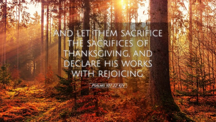 Picture 05 - Psalms 107:22 KJV Desktop Wallpaper - And let them sacrifice the sacrifices of - Desktop Bible Verse Wallpaper