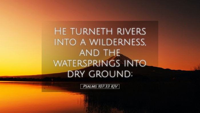 Picture 05 - Psalms 107:33 KJV Desktop Wallpaper - He turneth rivers into a wilderness, and the - Desktop Bible Verse Wallpaper