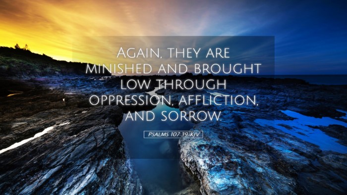 Picture 05 - Psalms 107:39 KJV Desktop Wallpaper - Again, they are minished and brought low through - Desktop Bible Verse Wallpaper