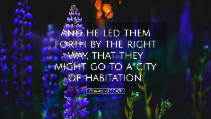 Picture 05 - Psalms 107:7 KJV Desktop Wallpaper - And he led them forth by the right way, that they - Desktop Bible Verse Wallpaper