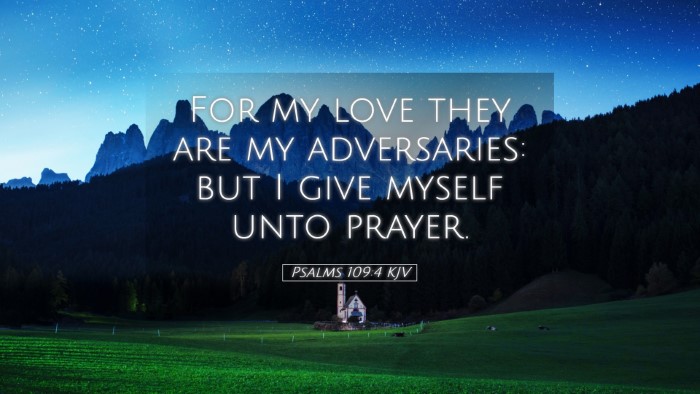 Picture 05 - Psalms 109:4 KJV Desktop Wallpaper - For my love they are my adversaries: but I give - Desktop Bible Verse Wallpaper