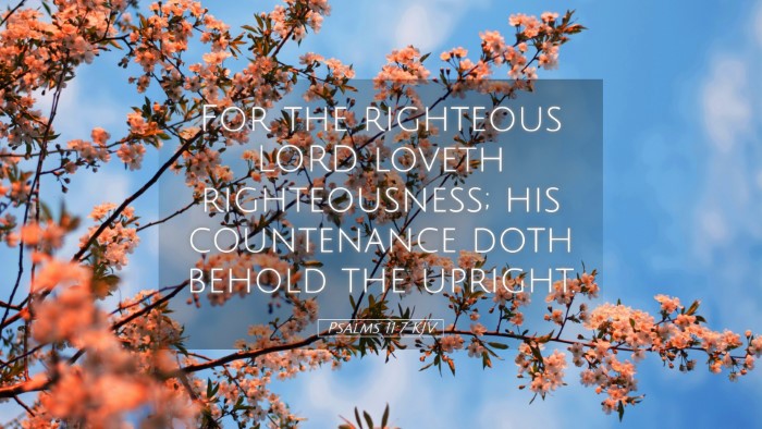 Picture 05 - Psalms 11:7 KJV Desktop Wallpaper - For the righteous LORD loveth righteousness; his - Desktop Bible Verse Wallpaper