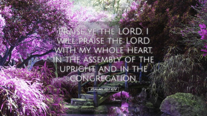 Picture 05 - Psalms 111:1 KJV Desktop Wallpaper - Praise ye the LORD. I will praise the LORD with - Desktop Bible Verse Wallpaper