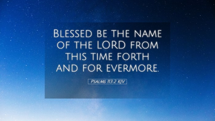 Picture 05 - Psalms 113:2 KJV Desktop Wallpaper - Blessed be the name of the LORD from this time - Desktop Bible Verse Wallpaper