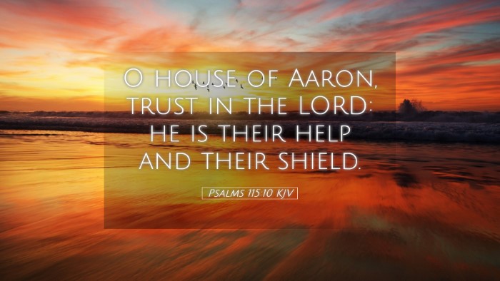 Picture 05 - Psalms 115:10 KJV Desktop Wallpaper - O house of Aaron, trust in the LORD: he is their - Desktop Bible Verse Wallpaper