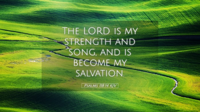 Picture 05 - Psalms 118:14 KJV Desktop Wallpaper - The LORD is my strength and song, and is become - Desktop Bible Verse Wallpaper