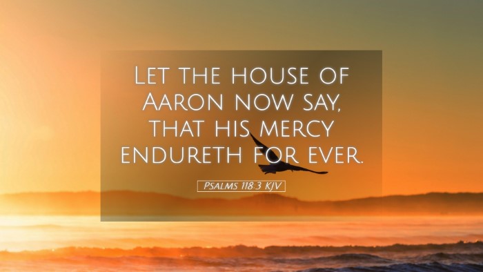 Picture 05 - Psalms 118:3 KJV Desktop Wallpaper - Let the house of Aaron now say, that his mercy - Desktop Bible Verse Wallpaper