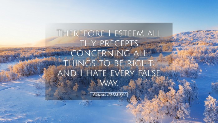 Picture 05 - Psalms 119:128 KJV Desktop Wallpaper - Therefore I esteem all thy precepts concerning - Desktop Bible Verse Wallpaper