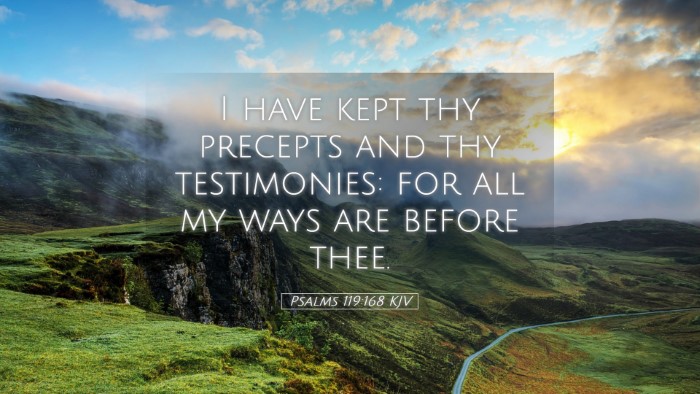 Picture 05 - Psalms 119:168 KJV Desktop Wallpaper - I have kept thy precepts and thy testimonies: for - Desktop Bible Verse Wallpaper