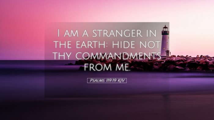 Picture 05 - Psalms 119:19 KJV Desktop Wallpaper - I am a stranger in the earth: hide not thy - Desktop Bible Verse Wallpaper