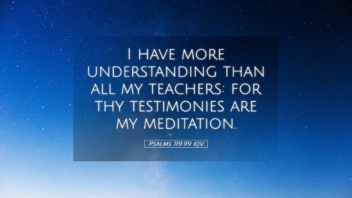 Picture 05 - Psalms 119:99 KJV Desktop Wallpaper - I have more understanding than all my teachers: - Desktop Bible Verse Wallpaper