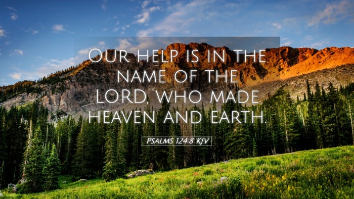 Picture 05 - Psalms 124:8 KJV Desktop Wallpaper - Our help is in the name of the LORD, who made - Desktop Bible Verse Wallpaper