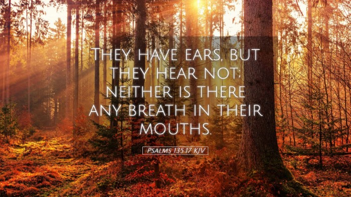 Picture 05 - Psalms 135:17 KJV Desktop Wallpaper - They have ears, but they hear not; neither is - Desktop Bible Verse Wallpaper