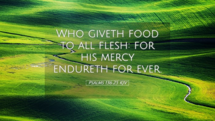 Picture 05 - Psalms 136:25 KJV Desktop Wallpaper - Who giveth food to all flesh: for his mercy - Desktop Bible Verse Wallpaper