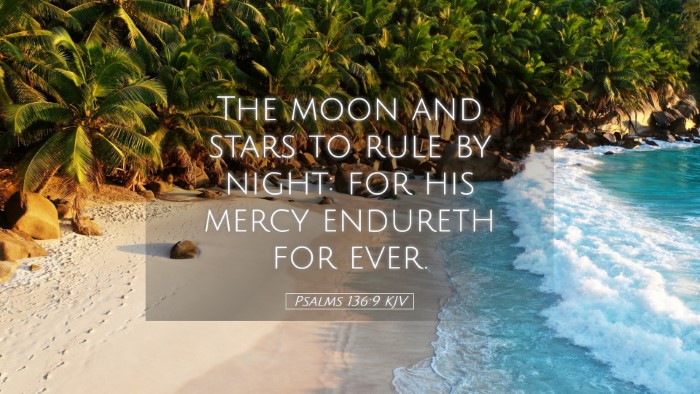 Picture 05 - Psalms 136:9 KJV Desktop Wallpaper - The moon and stars to rule by night: for his - Desktop Bible Verse Wallpaper