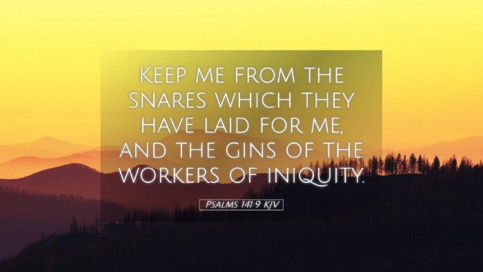Picture 05 - Psalms 141:9 KJV Desktop Wallpaper - Keep me from the snares which they have laid for - Desktop Bible Verse Wallpaper