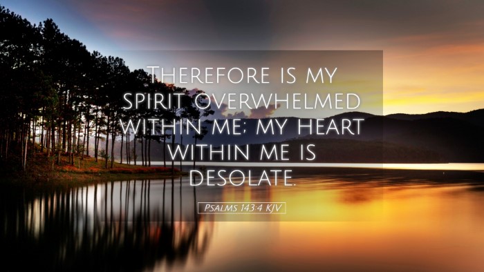 Picture 05 - Psalms 143:4 KJV Desktop Wallpaper - Therefore is my spirit overwhelmed within me; my - Desktop Bible Verse Wallpaper